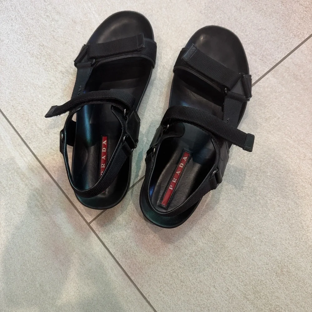 Prada Black Men's Strappy Sandals - Picture 2 of 9